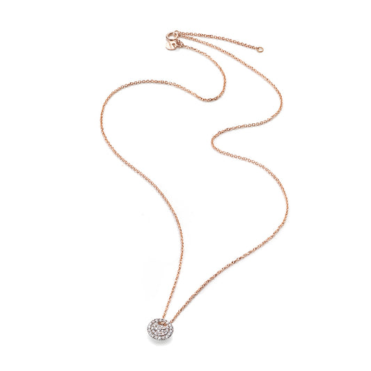 Collana Burato Paillettes donna in oro rosa e ciondolo con diamanti 0,18ct BO153