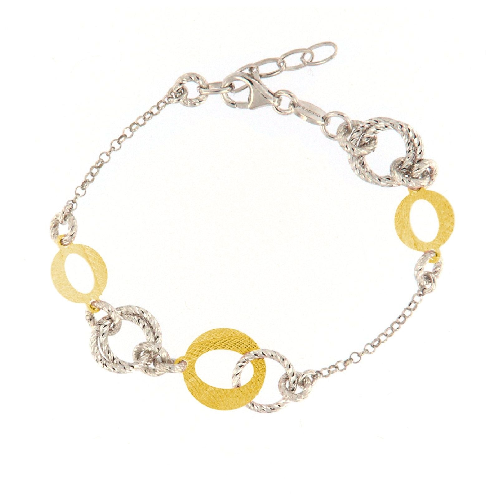 Bracciale donna catena Fraboso Gioielli argento maglie lisce oro BR03706BP-1