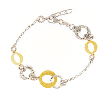 Bracciale donna catena Fraboso Gioielli argento maglie lisce oro BR03706BP-1