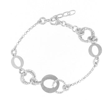 Bracciale donna catena Fraboso Gioielli argento maglie lisce e lavorate BR03706RH-1