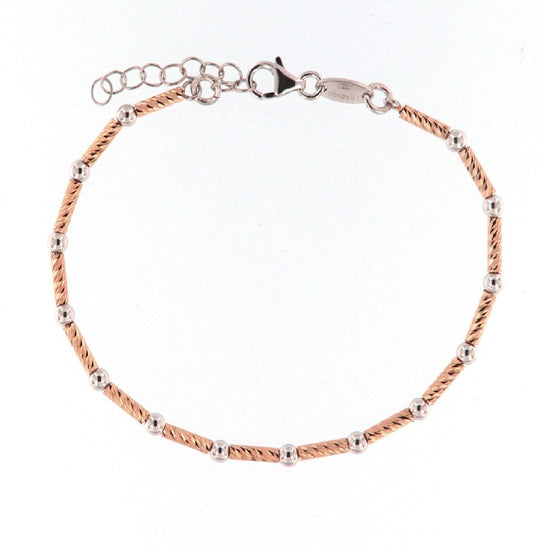 Bracciale donna Fraboso Gioielli in argento rosé tubicini e sfere BR03717BC-1
