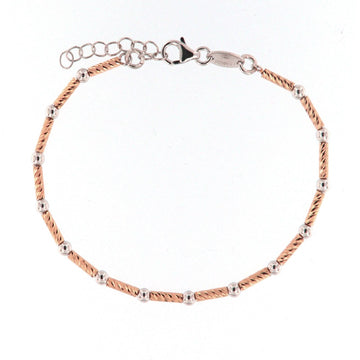Bracciale donna Fraboso Gioielli in argento rosé tubicini e sfere BR03717BC-1