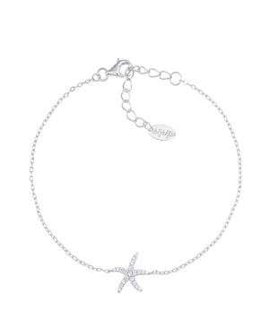 Bracciale da donna della collezione Amen Animalier in argento 925 con stella marina passante di zirconi bianchi BRSFBBZ
