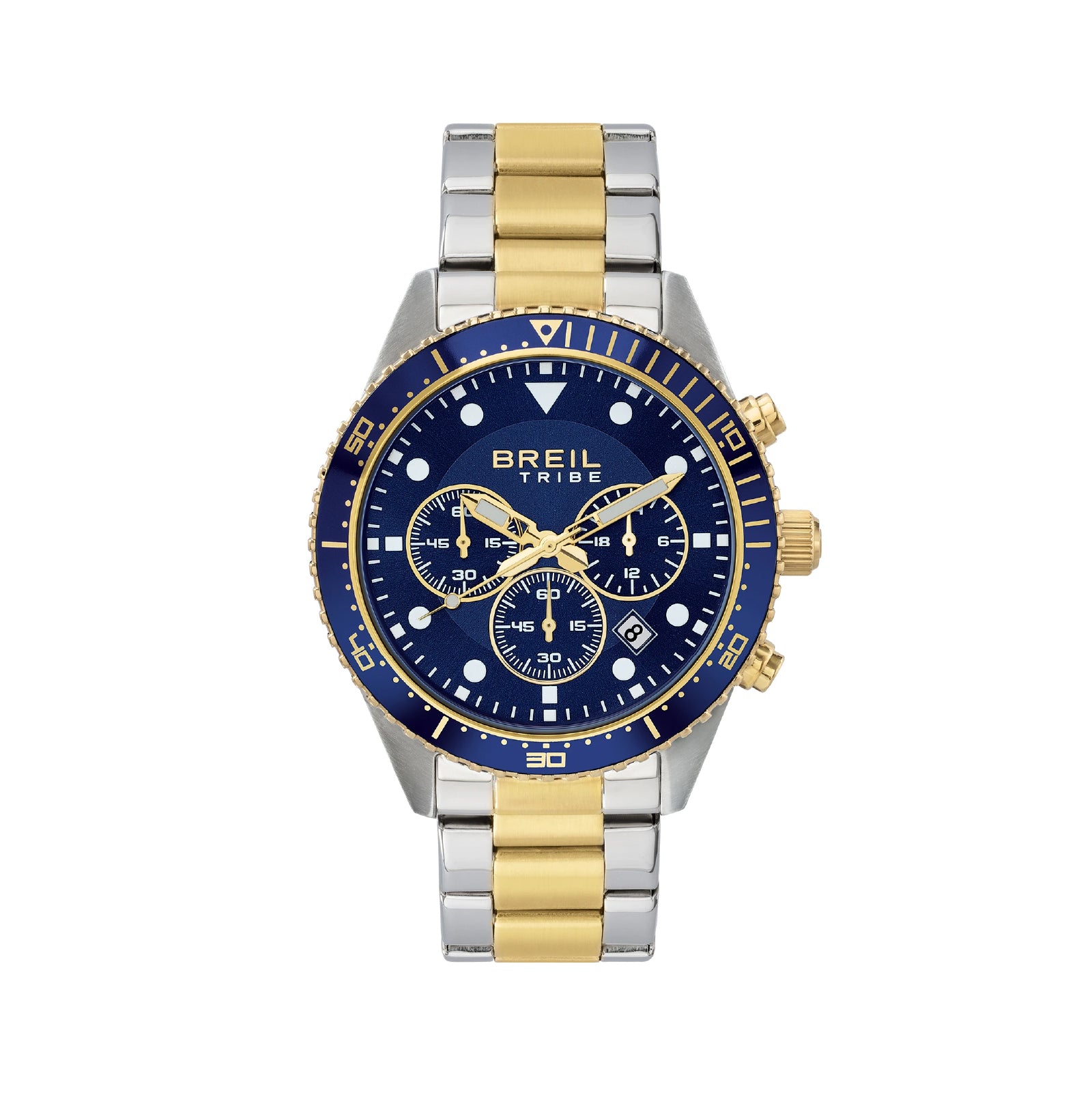 Orologio Crono uomo Breil in acciaio bicolor quadrante blu