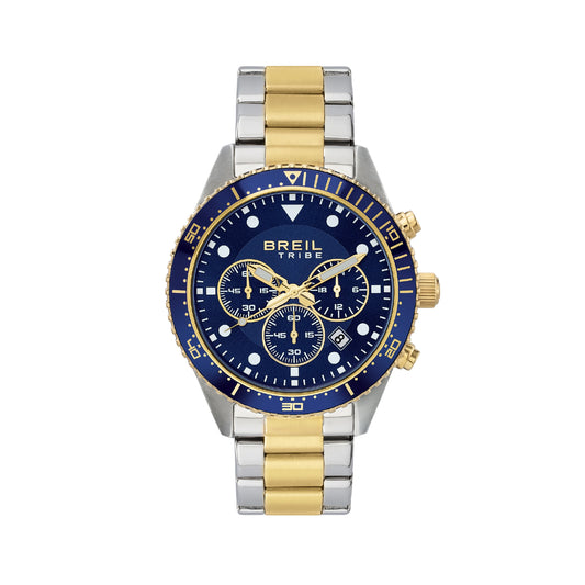 Orologio Crono uomo Breil in acciaio bicolor quadrante blu BT.EW0744