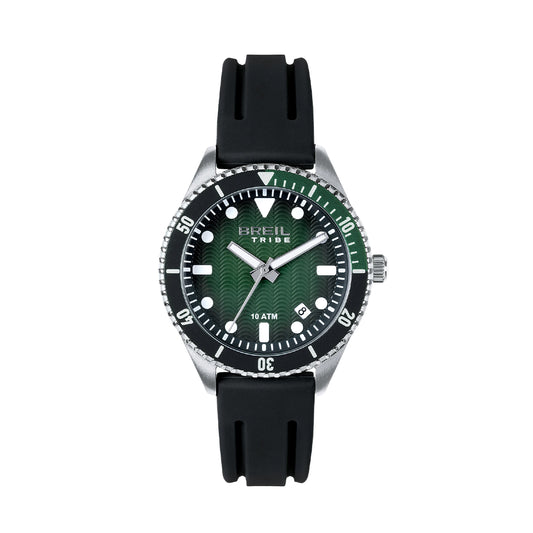 Orologio uomo Breil in acciaio con cinturino silicone nero MISURA UNICA