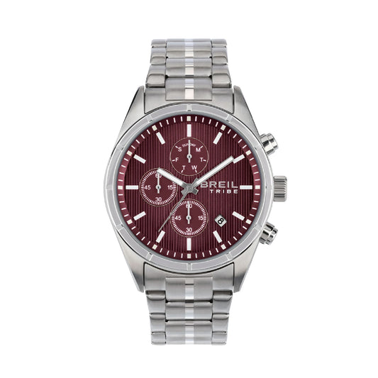 Orologio cronografo Breil Captain acciaio quadrante bordeaux MISURA UNICA