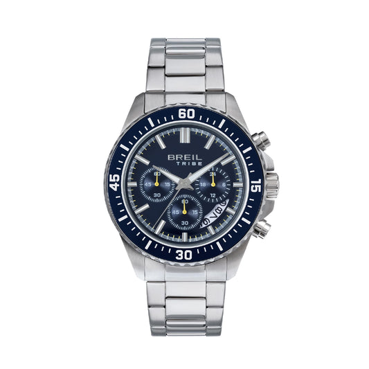 Orologio cronografo Breil Tribe Trial acciaio quadrante blu MISURA UNICA