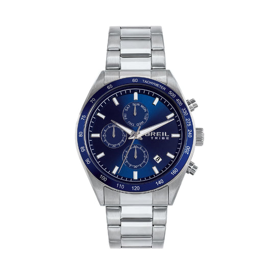 Orologio cronografo Breil Echo in acciaio quadrante blu uomo MISURA UNICA