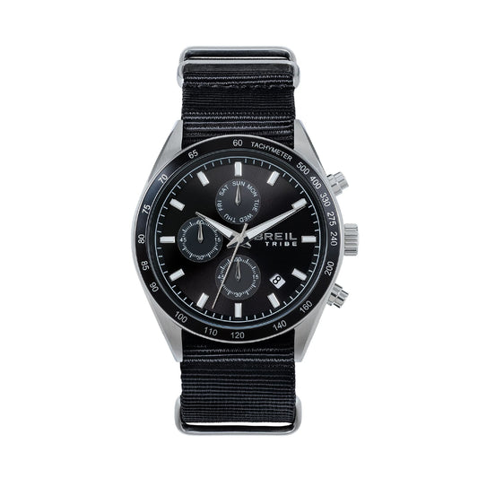 Orologio cronografo Breil Echo in acciaio e nylon nero uomo MISURA UNICA