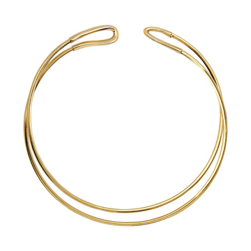 Collana girocollo rigida Breil in acciaio oro e doppio filo BT.TJ3674
