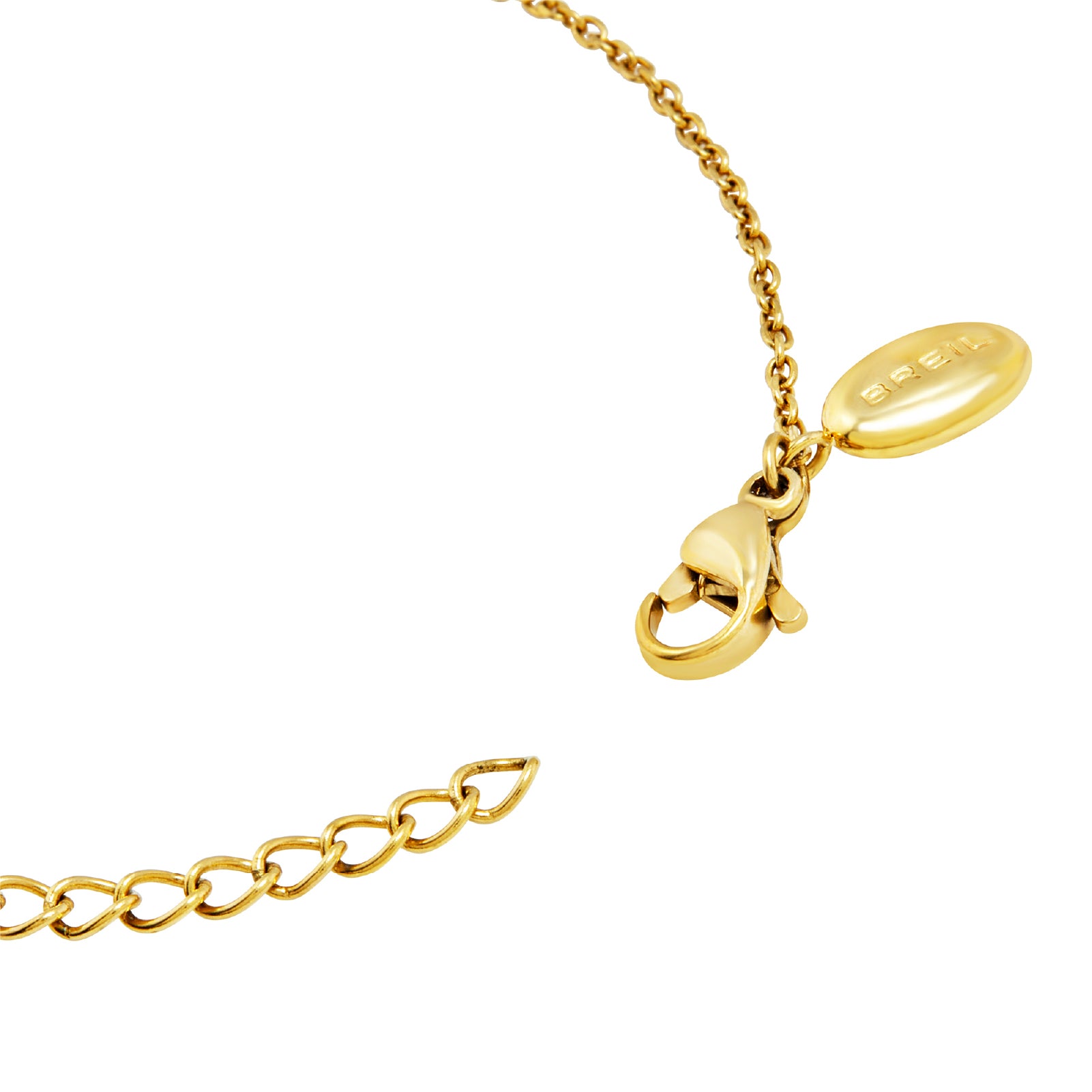 Bracciale donna Breil B Rocks in acciaio dorato con boule centrale e perla d'acqua dolce laterale Regolabile 15-21 cm