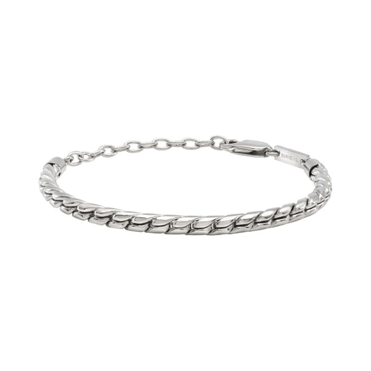 Bracciale da uomo Breil in acciaio lucido con catena rope Regolabile 17-22 cm