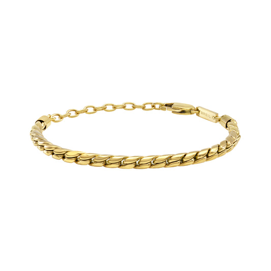 Bracciale da uomo Breil in acciaio dorato con catena rope Regolabile 17-22 cm