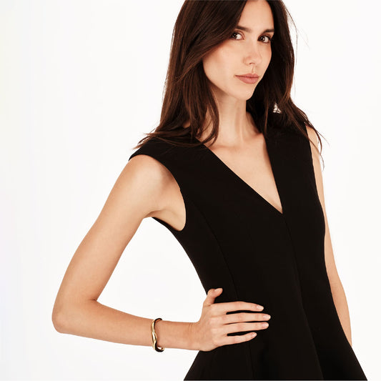 Bracciale rigido Breil Zig Zag in acciaio dorato da donna diamentro 5,8-4,5 cm