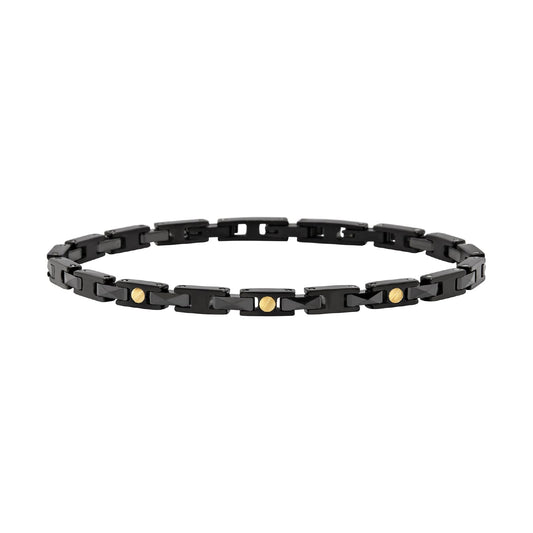 Bracciale Breil Ceramic Brick in acciaio pvd nero e ceramica Regolabile 17-22 cm