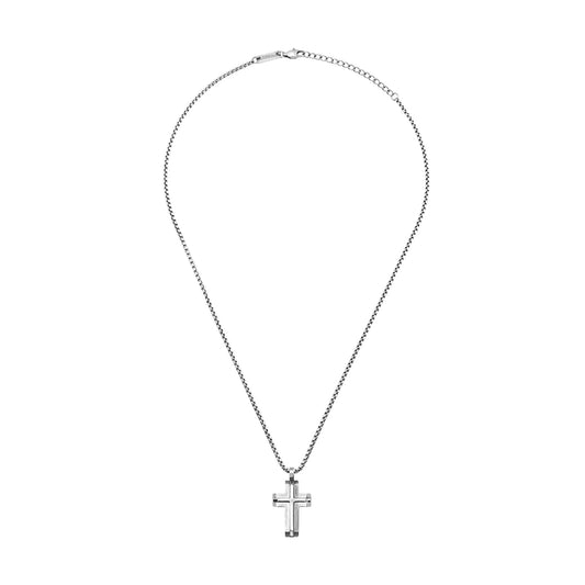 Collana Breil Steelcore in acciaio con croce pendente da uomo MISURA UNICA