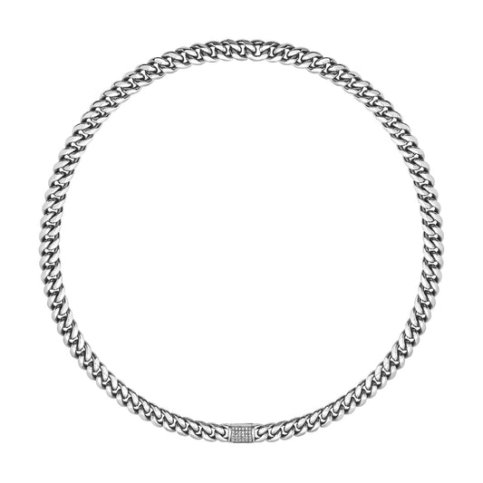 Collana Breil Steel & Spark uomo catena grumetta in acciaio MISURA UNICA