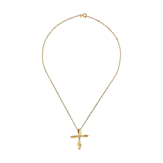 Collana Breil Alchemy donna acciaio dorato con croce fluida MISURA UNICA