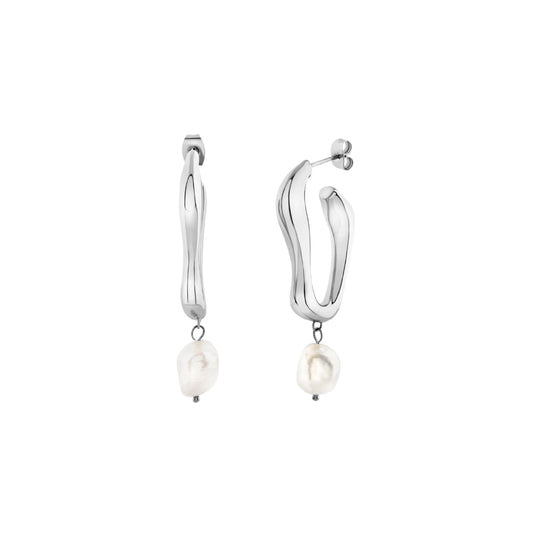Orecchini Breil Alchemy donna in acciaio con perla pendente MISURA UNICA