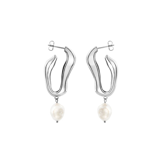 Orecchini Breil Alchemy donna in acciaio con perla pendente MISURA UNICA