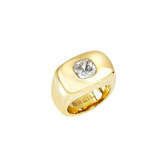 Anello Breil Stylize da donna in acciaio dorato con zircone 14