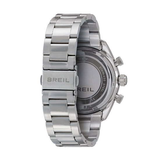 Orologio crono uomo Breil Vanguard in acciaio con quadrante crema e nero 43 mm MISURA UNICA