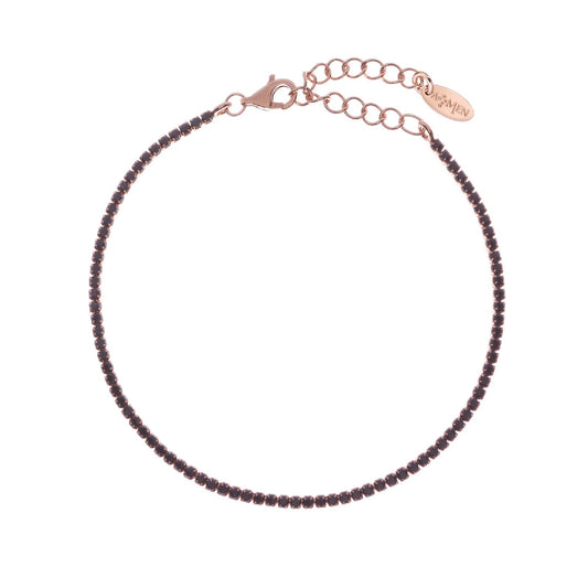 Bracciale donna Amen Tennis argento rosé zirconi neri BT1RN17-1