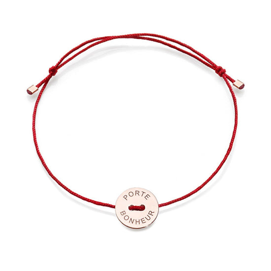 Bracciale Burato Paillettes donna cotone oro rosa incisione porte bonheur BT711-1