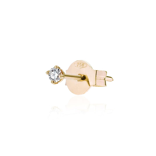 Mono orecchino Burato in oro giallo 18kt e diamante ct 0,03 MISURA UNICA