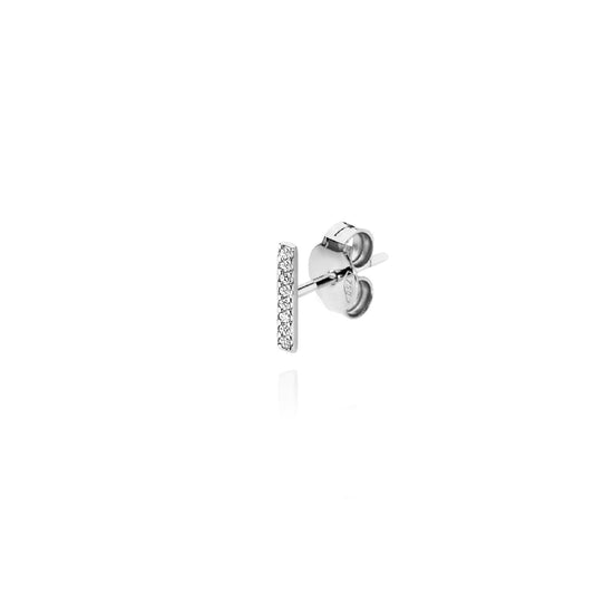 Mono orecchino Burato oro bianco 18kt e diamante ct 0,04 MISURA UNICA