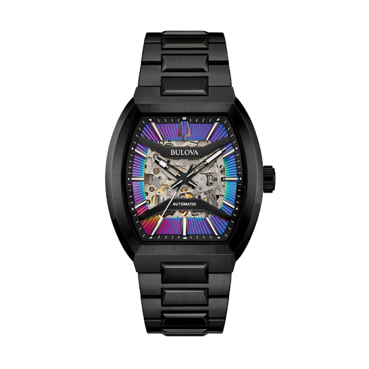 Orologio Bulova Maquina in acciaio nero quadrante scheletrato