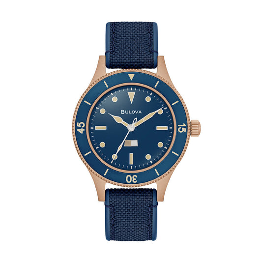 Orologio solo tempo da uomo della Bulova in bronzo e nylon blu MISURA UNICA