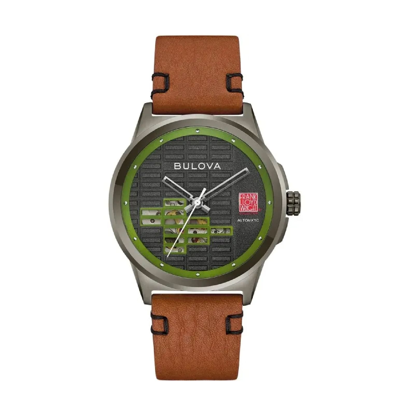 Orologio Bulova Frank Lloyd Wright cinturino in pelle marrone