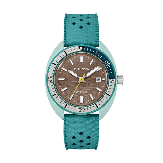 Orologio solo tempo uomo Bulova Snorkel in verde e marrone MISURA UNICA