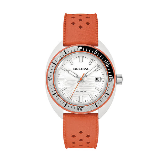 Orologio solo tempo uomo Bulova Snorkel in arancione e bianco MISURA UNICA