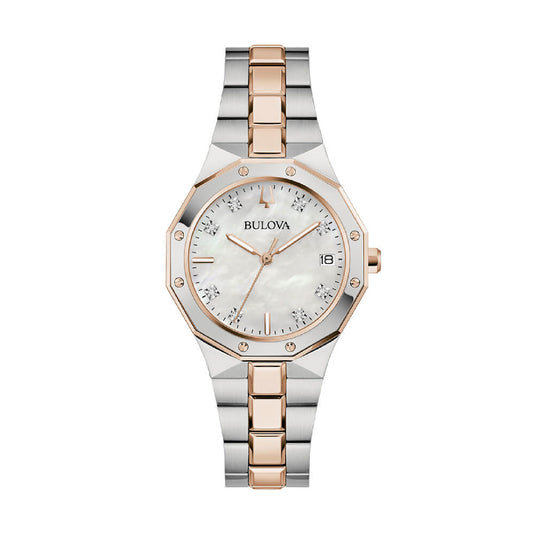 Orologio solo tempo donna Bulova acciaio madreperla diamanti MISURA UNICA