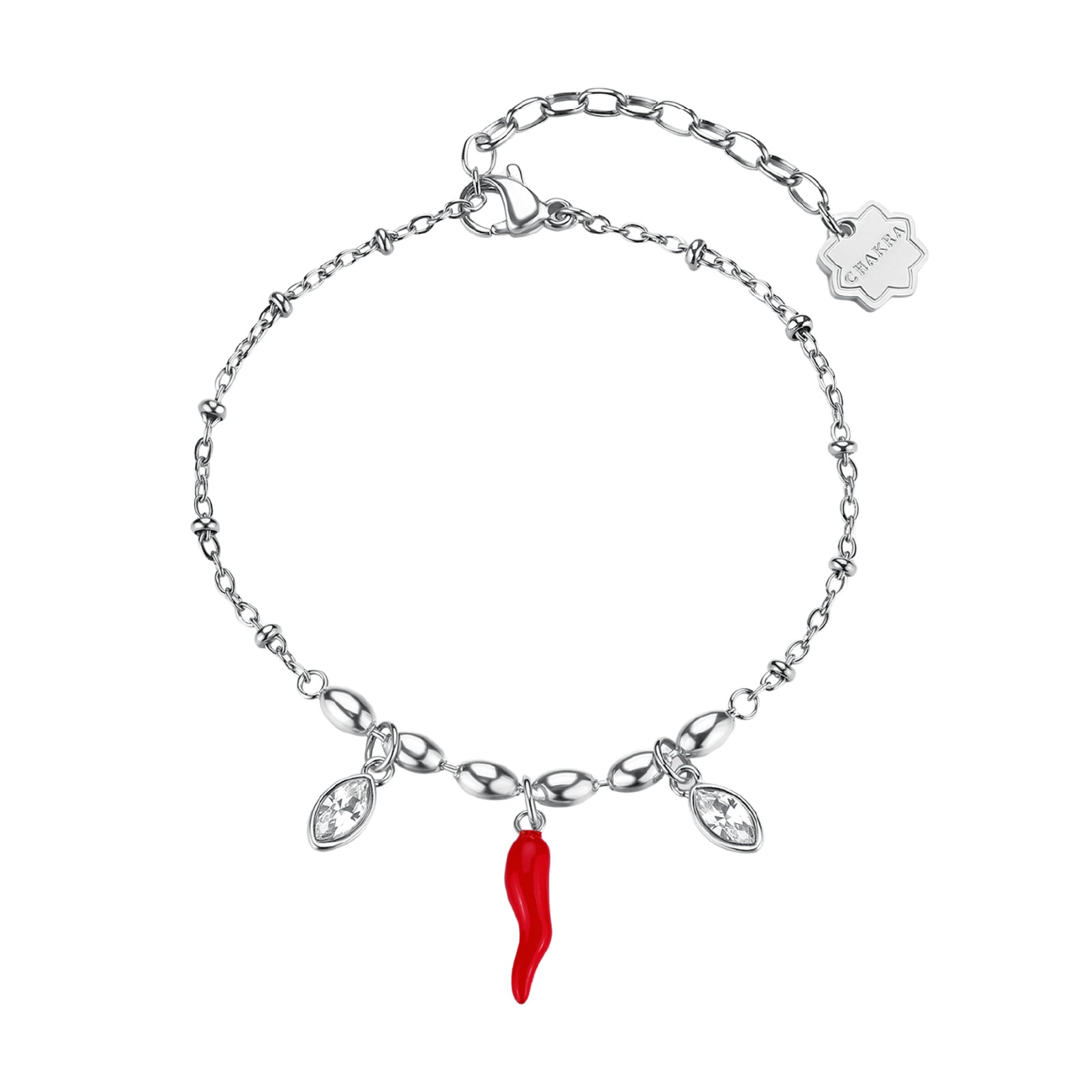 Brosway Bracciale Chant In Acciaio Con Cornetto E Quadrifoglio - Portafortuna Con Cristalli