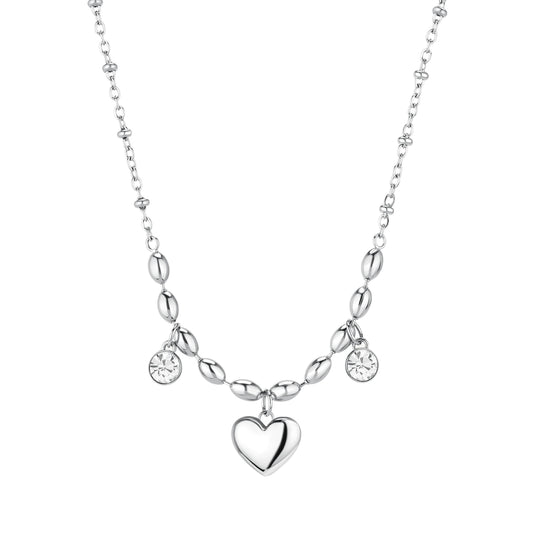 Collana donna Brosway in acciaio con cuore e cristalli MISURA UNICA