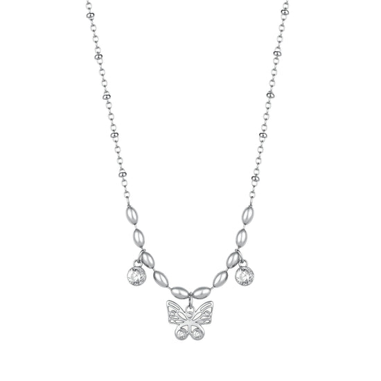 Collana donna Brosway in acciaio con farfalla e cristalli MISURA UNICA