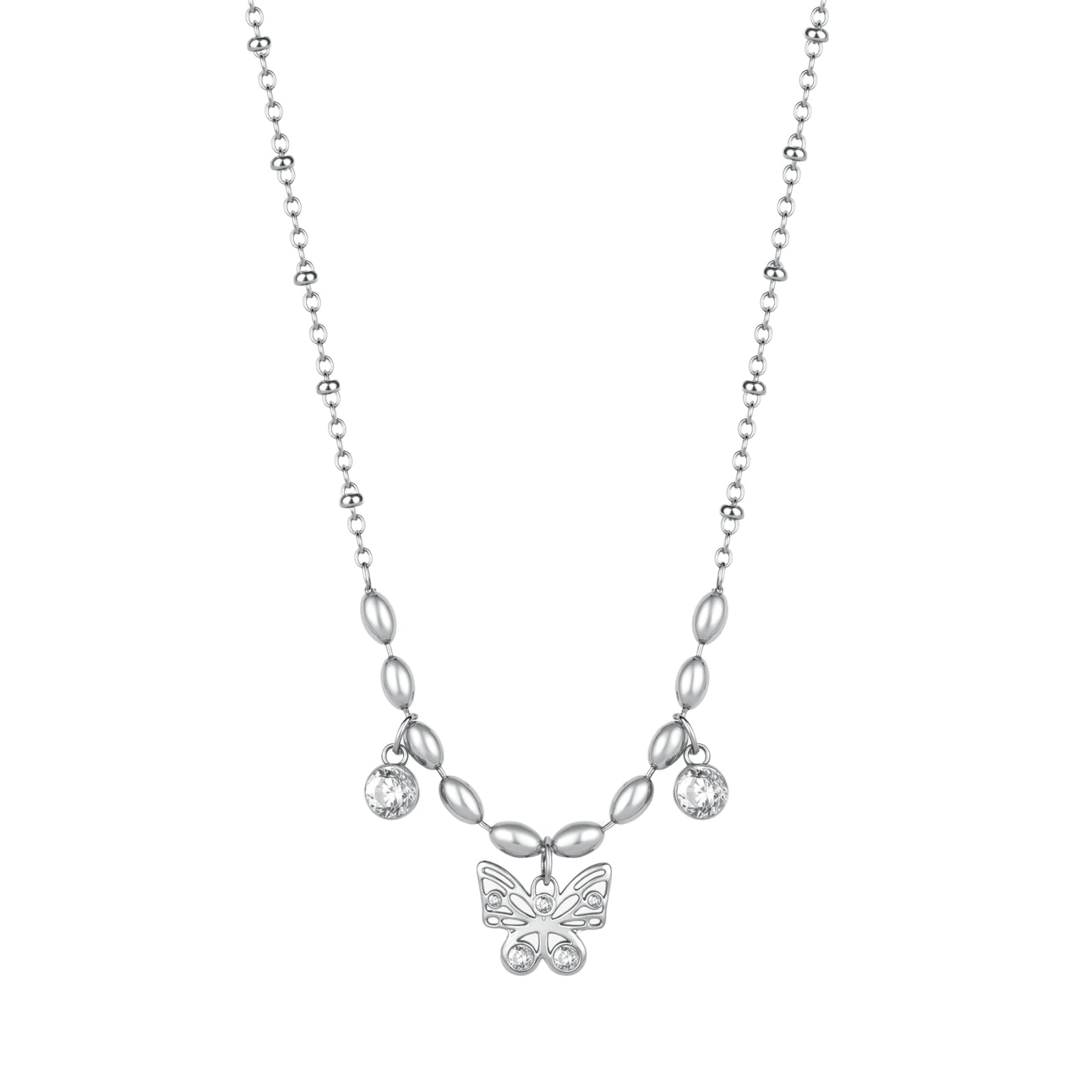 Collana donna Brosway in acciaio con farfalla e cristalli MISURA UNICA