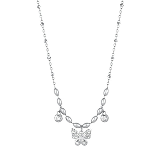 Collana donna Brosway in acciaio con farfalla e cristalli MISURA UNICA