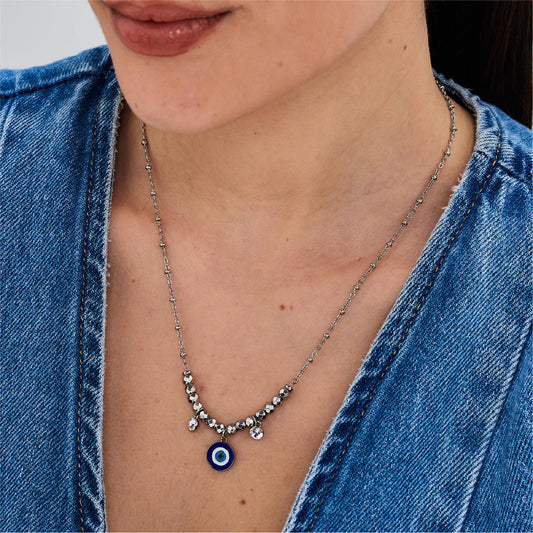 Collana donna Brosway acciaio occhio Nazar e cristalli
