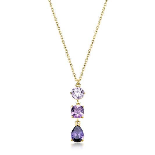 Collana girocollo Brosway in acciaio oro e zirconi viola MISURA UNICA