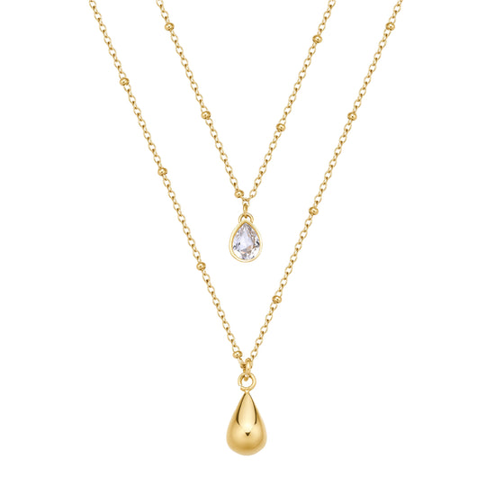 Collana doppia donna Brosway acciaio oro con due pendenti MISURA UNICA