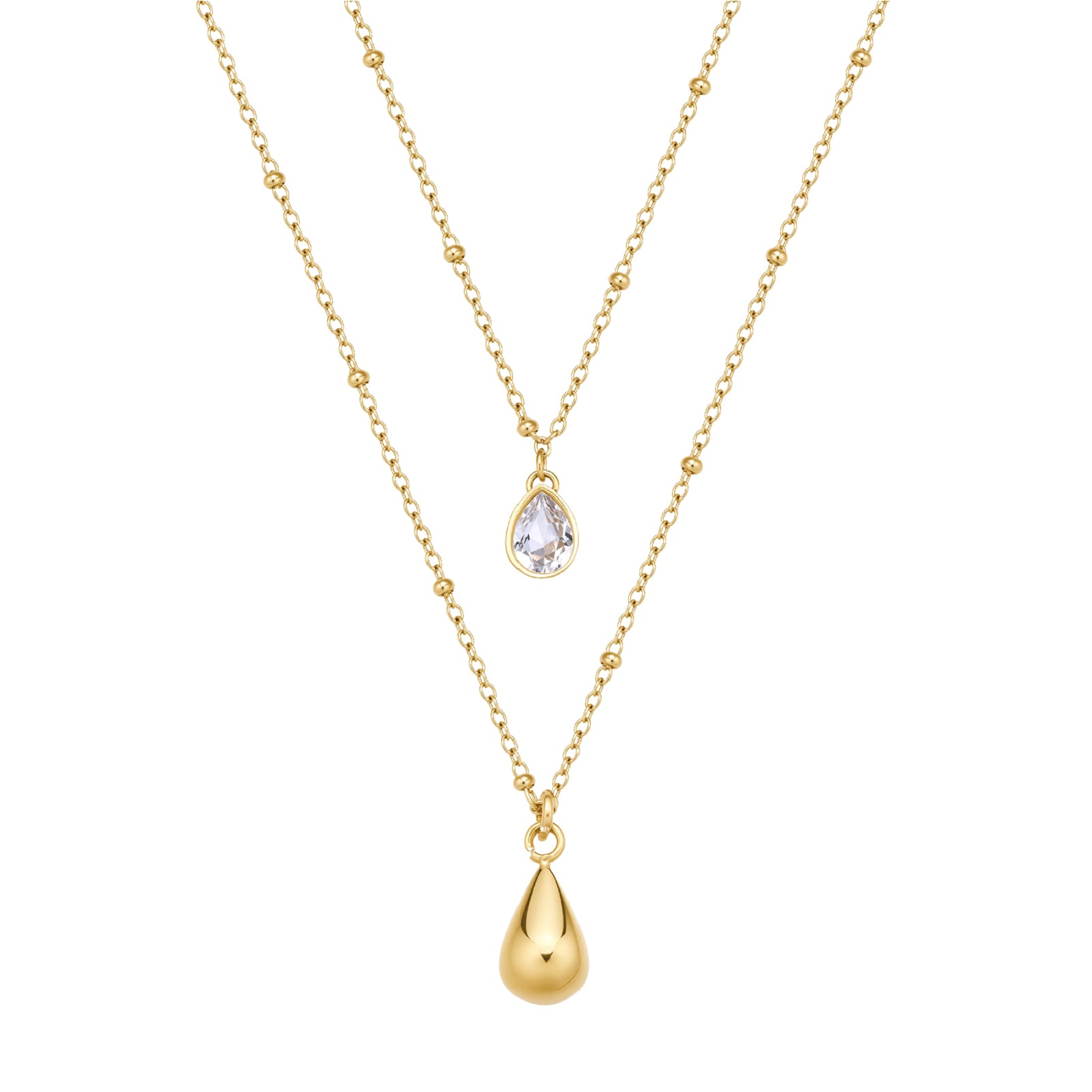 Collana doppia donna Brosway acciaio oro con due pendenti MISURA UNICA