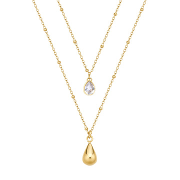 Collana doppia donna Brosway acciaio oro con due pendenti MISURA UNICA