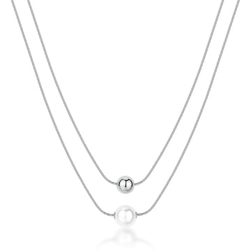 Collana girocollo Brosway in acciaio con sfera e perla MISURA UNICA