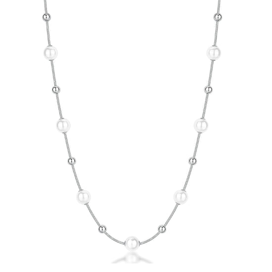 Collana girocollo Brosway in acciaio con sfere e perle MISURA UNICA