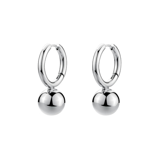 Orecchini a cerchio donna Brosway in acciaio con sfera MISURA UNICA